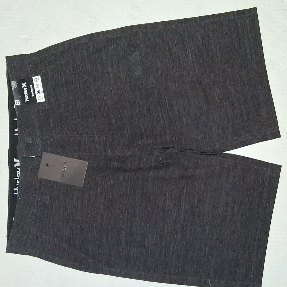 Hurley Essential Heather Hybrid Walking Shorts Color-Black Size-28 NWT